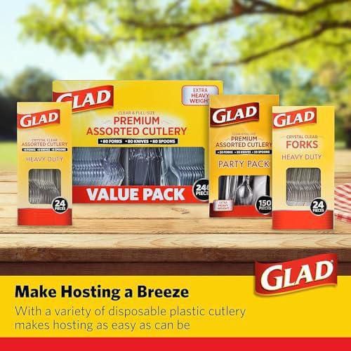 Tenedor Glad 24 unidades (12 paquetes) resistente y transparente