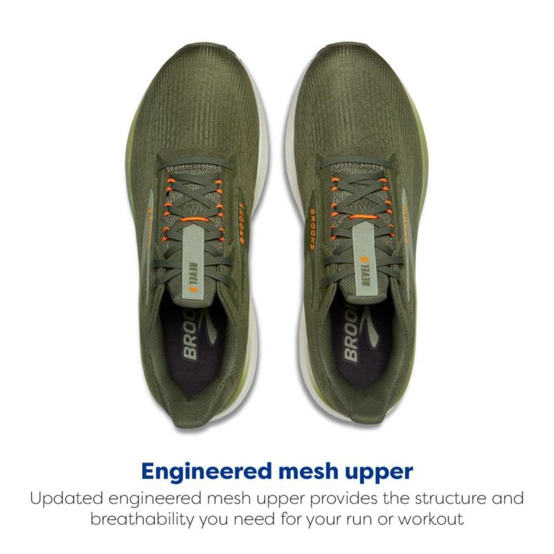 Zapatilla de running Brooks Revel 8 Oliva/Té/Naranja 13M