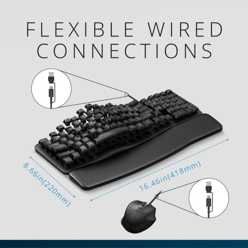 Set de teclado y ratón Kensington KM620-W con cable USB-C