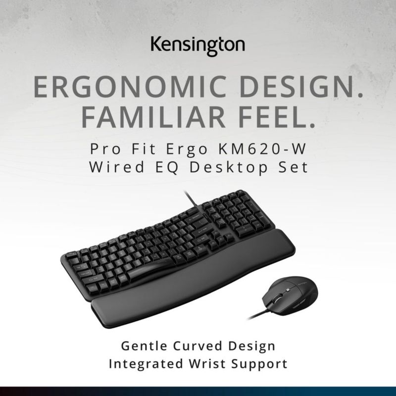 Set de teclado y ratón Kensington KM620-W con cable USB-C