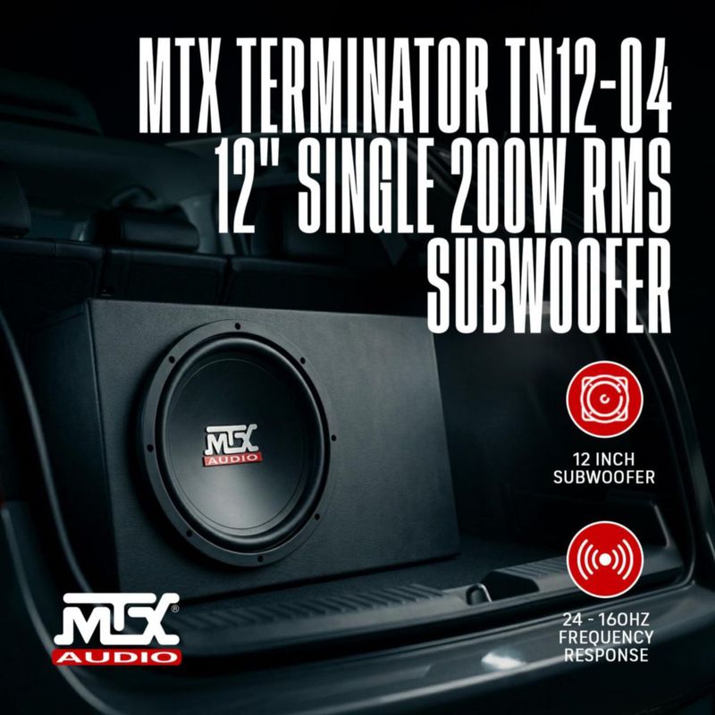 Subwoofer MTX 30 cm 400 W para audio de coche TN12-04