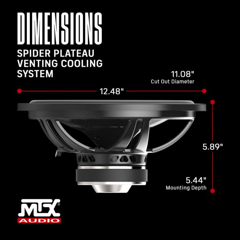 Subwoofer MTX 30 cm 400 W para audio de coche TN12-04