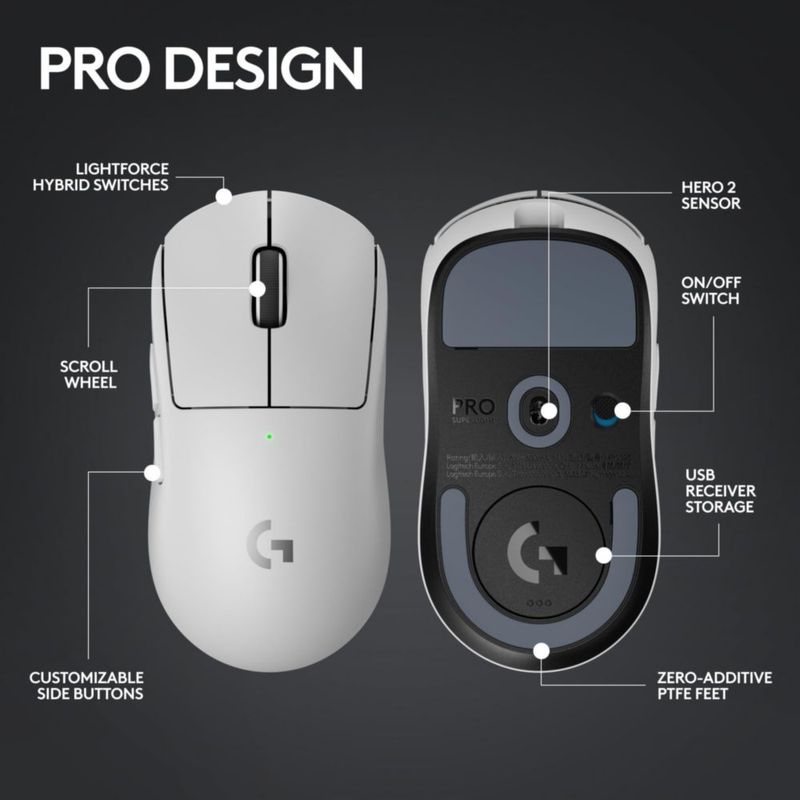 Ratón inalámbrico para juegos Logitech G PRO X SUPERLIGHT 2