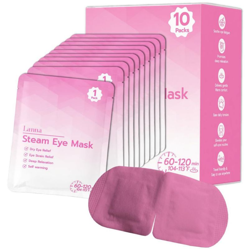 Antifaz térmico LANNA desechable – 10 unidades 120 minutos color rosa