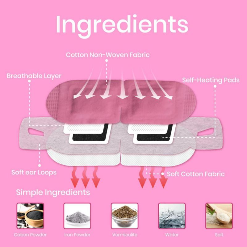 Antifaz térmico LANNA desechable – 10 unidades 120 minutos color rosa