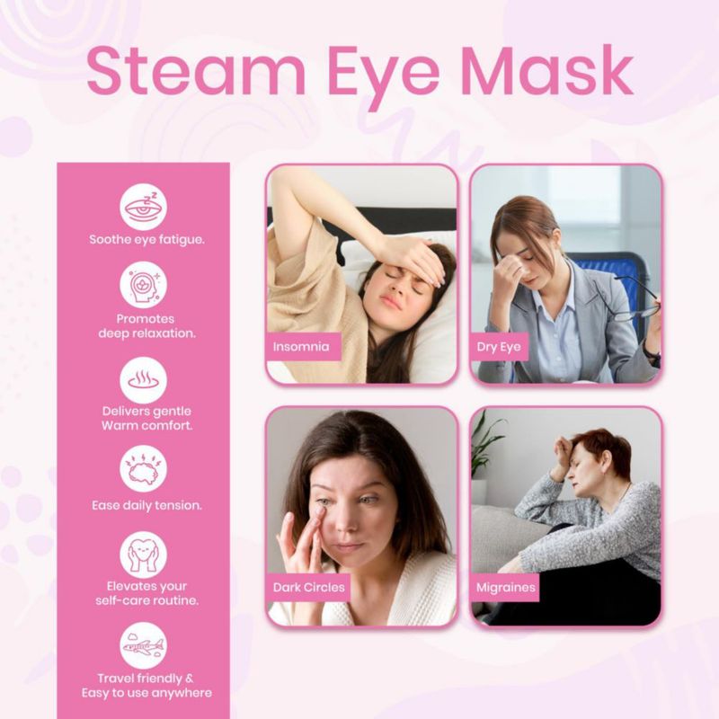 Antifaz térmico LANNA desechable – 10 unidades 120 minutos color rosa