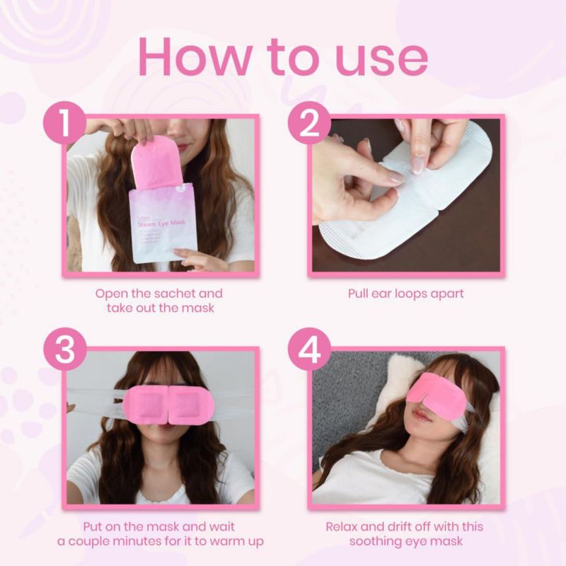 Antifaz térmico LANNA desechable – 10 unidades 120 minutos color rosa