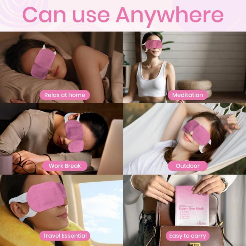 Antifaz térmico LANNA desechable – 10 unidades 120 minutos color rosa