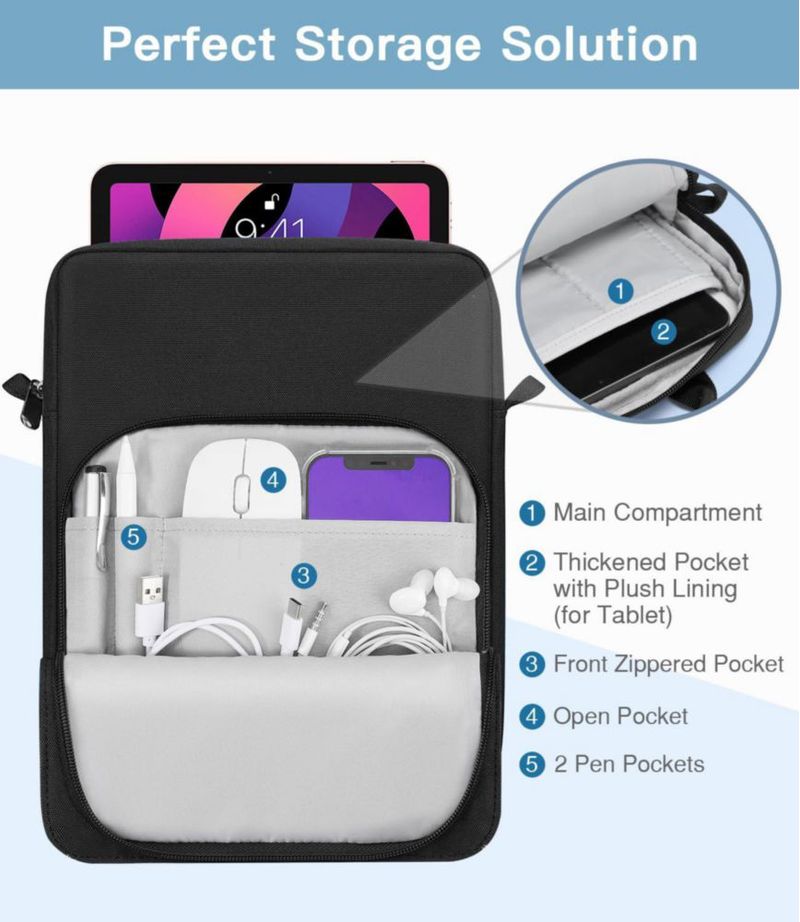 Funda para Tablet MoKo 9-11" con Asa Retráctil y Correa Ajustable