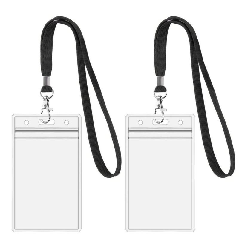 Pack de 2 porta credenciales COOINS con cordón de 46 cm PVC