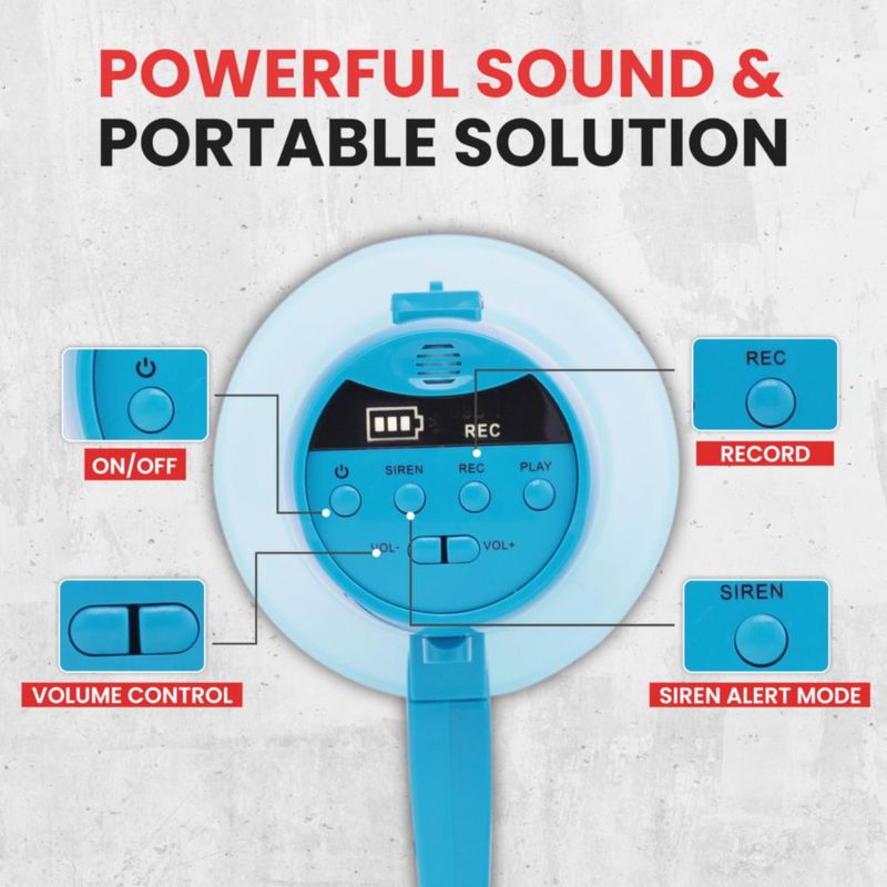 Megáfono Pyle 30W Recargable Resistente al Agua IP‑X5