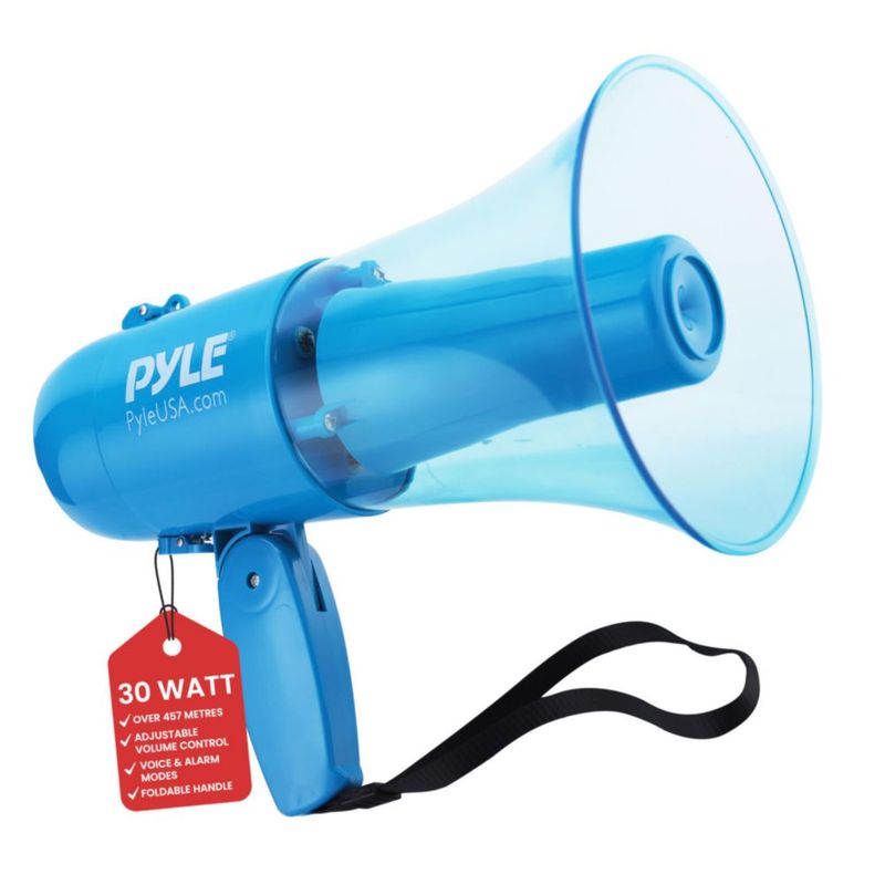 Megáfono Pyle 30W Recargable Resistente al Agua IP‑X5