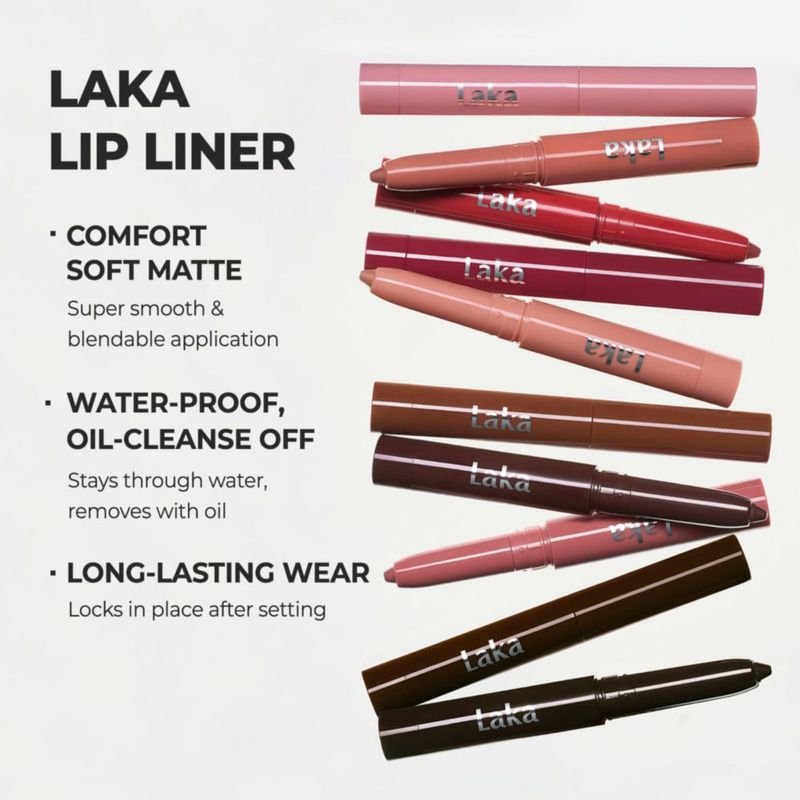 Lápiz de Labios Laka #15 Negro Medianoche a Prueba de Agua Mate