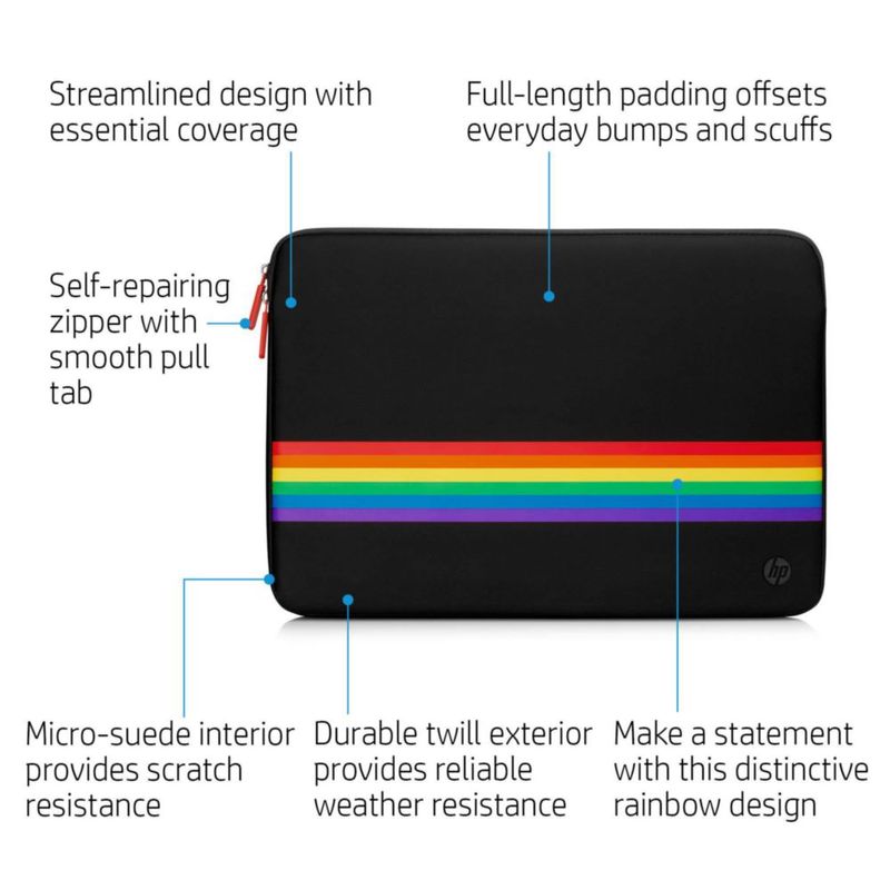 Funda para laptop HP 15 Rainbow Spectrum con protección acolchada