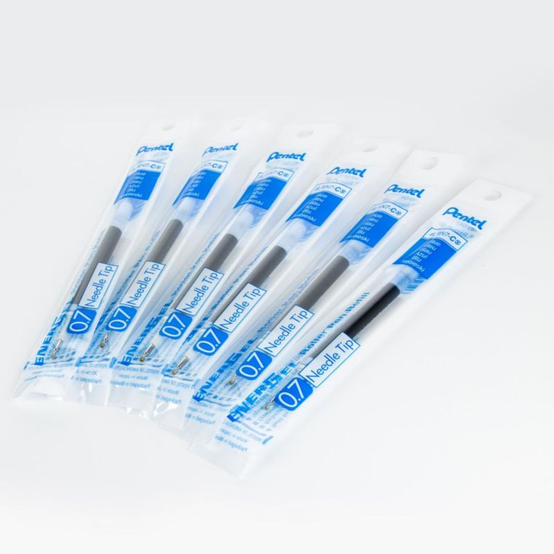 Recargas para bolígrafo Pentel 07 mm azul paquete de 6 (LRN7-6C)