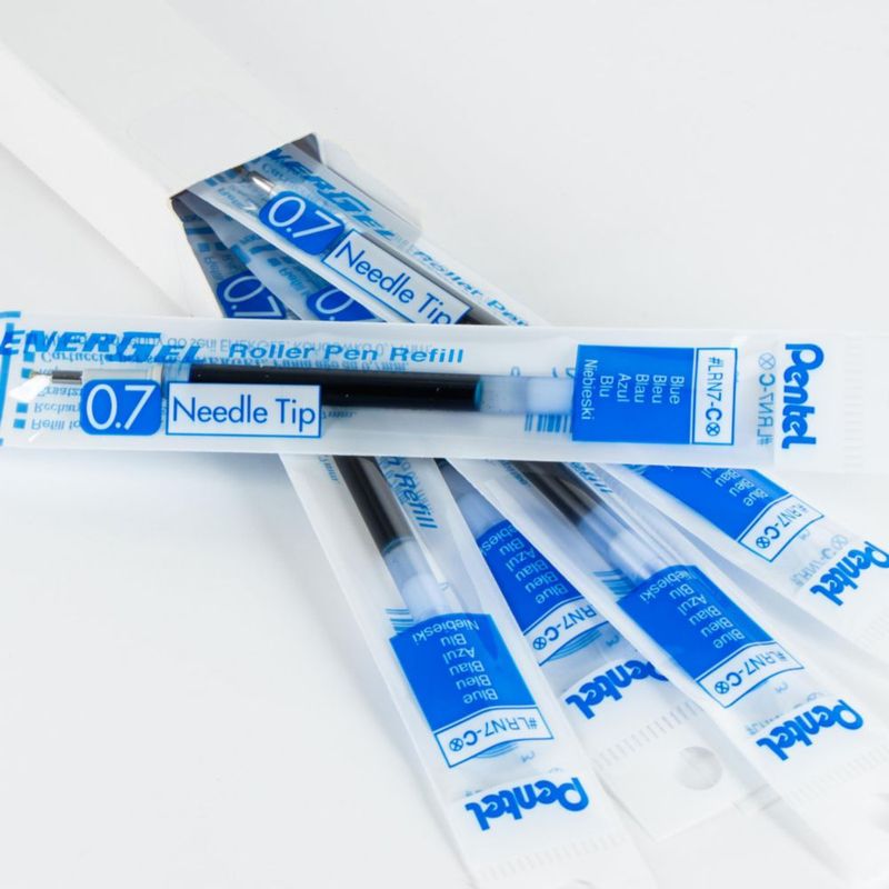 Recargas para bolígrafo Pentel 07 mm azul paquete de 6 (LRN7-6C)