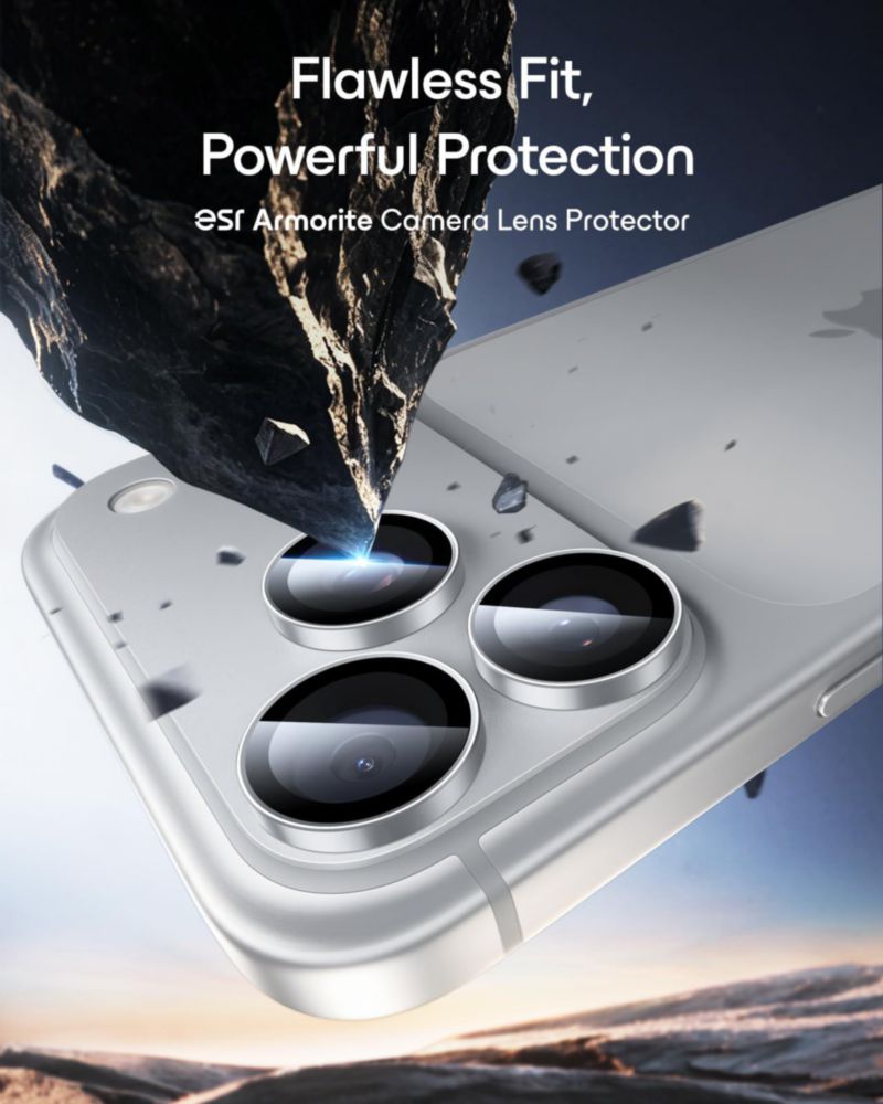 Protector de lente ESR para iPhone 18 Pro/Max – 1 unidad (plateado)