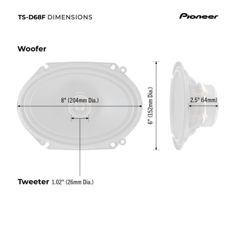 Altavoces para coche Pioneer TS-D68F Serie D 6x8 de 2 vías