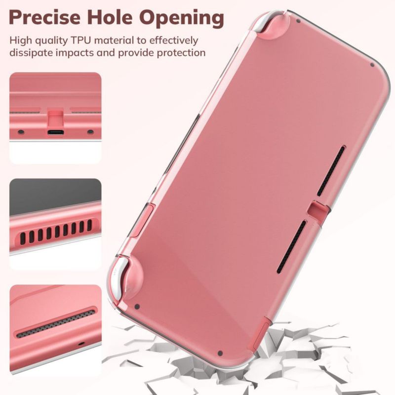 Estuche y Kit 14 en 1 YK YOUNIK para Switch Lite - Rosa Coral
