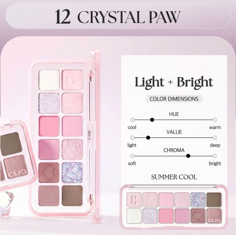 Paleta de sombras de ojos CLIO PROFESSIONAL 12 tonos mate y con brillo