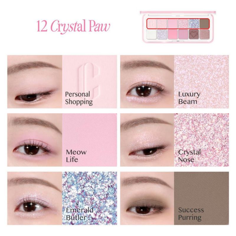 Paleta de sombras de ojos CLIO PROFESSIONAL 12 tonos mate y con brillo