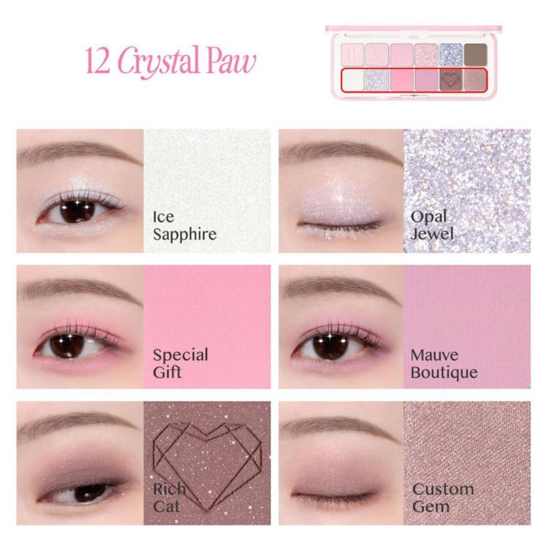Paleta de sombras de ojos CLIO PROFESSIONAL 12 tonos mate y con brillo