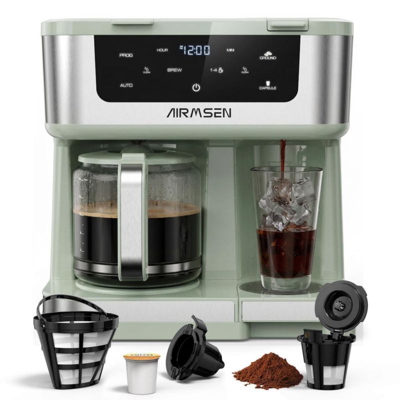 Cafetera AIRMSEN 18 L K‑Cup y Café Molido 1000 W