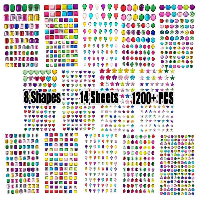 Pegatinas de Strass FEMBW 1200+ Piezas para Manualidades DIY