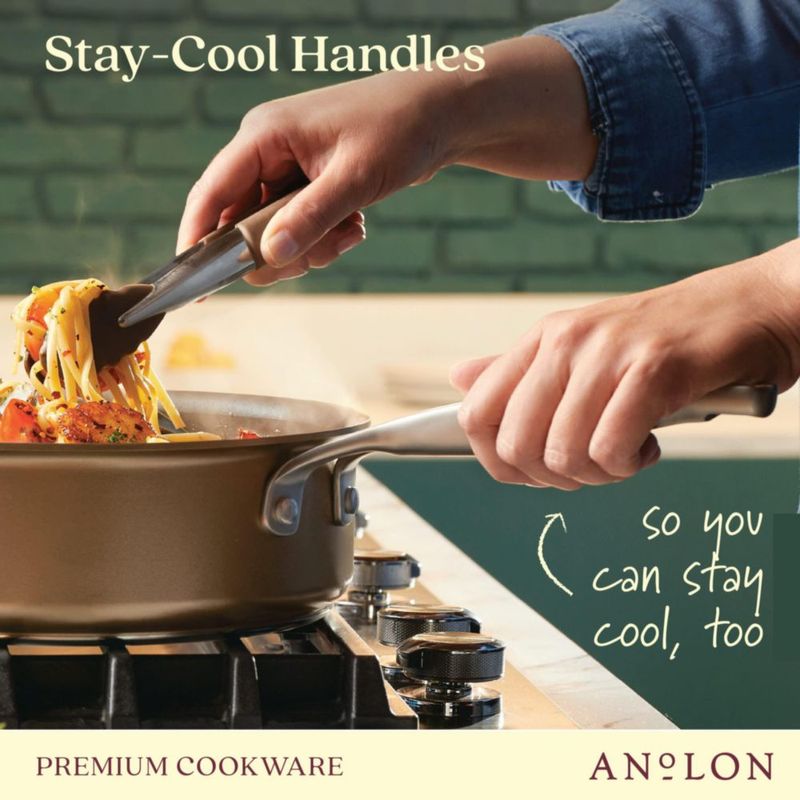 Juego de utensilios de cocina Anolon Ascend anodizado duro antiadherente 10 piezas