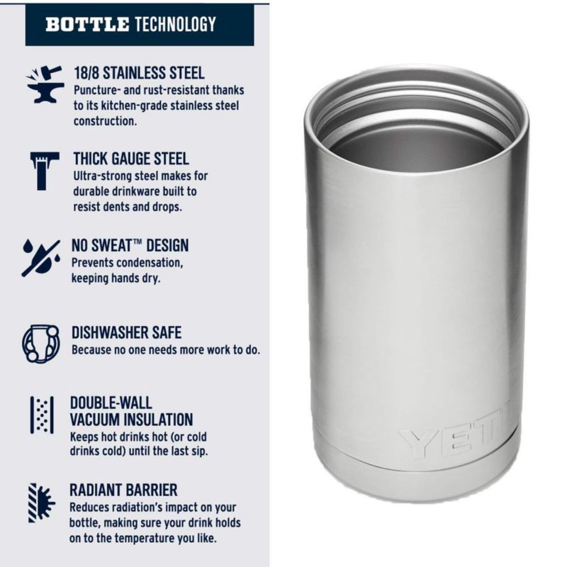 Botella YETI Rambler de acero inoxidable con aislamiento al vacío de 350 ml