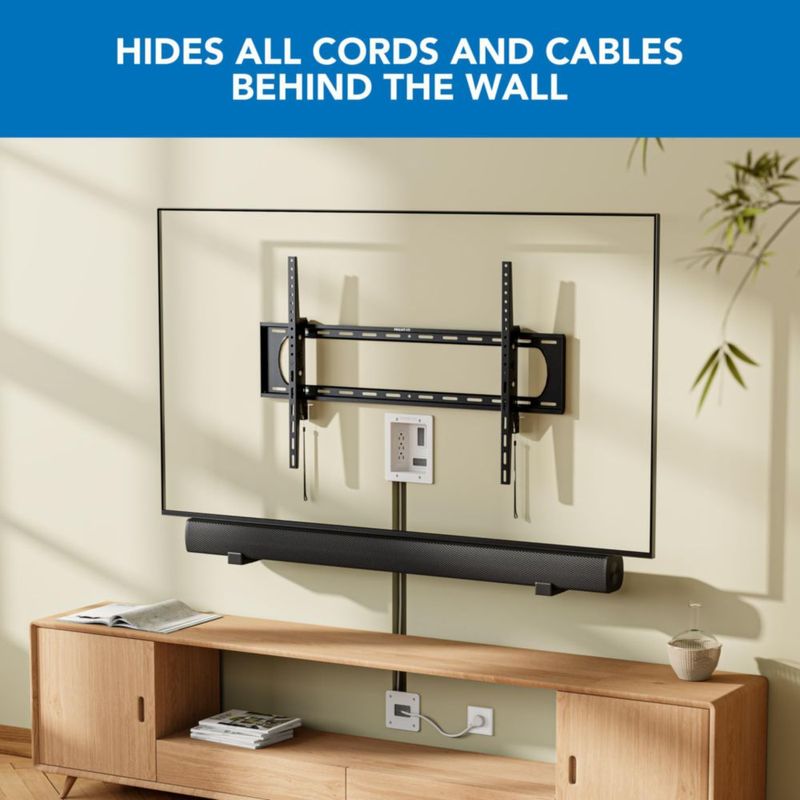Kit corrector de cables de TV para pared Mount-It! con alimentación empotrada