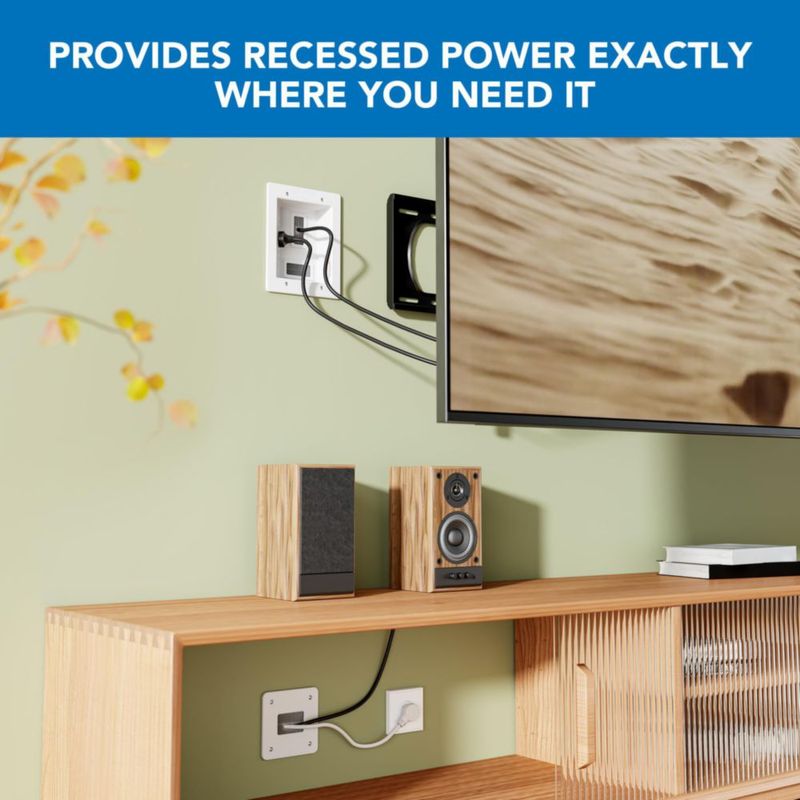 Kit corrector de cables de TV para pared Mount-It! con alimentación empotrada