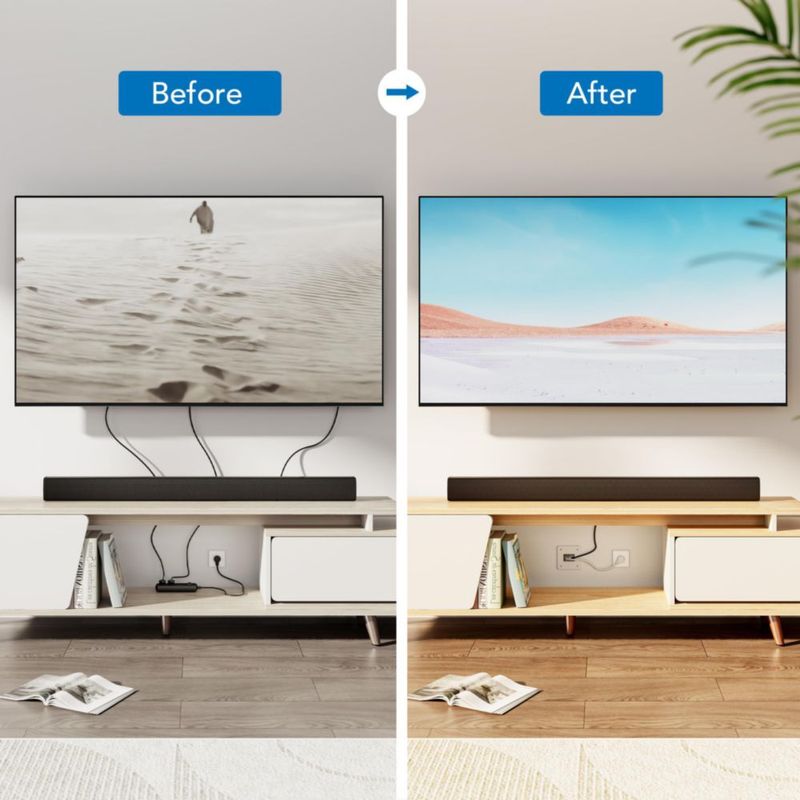 Kit corrector de cables de TV para pared Mount-It! con alimentación empotrada