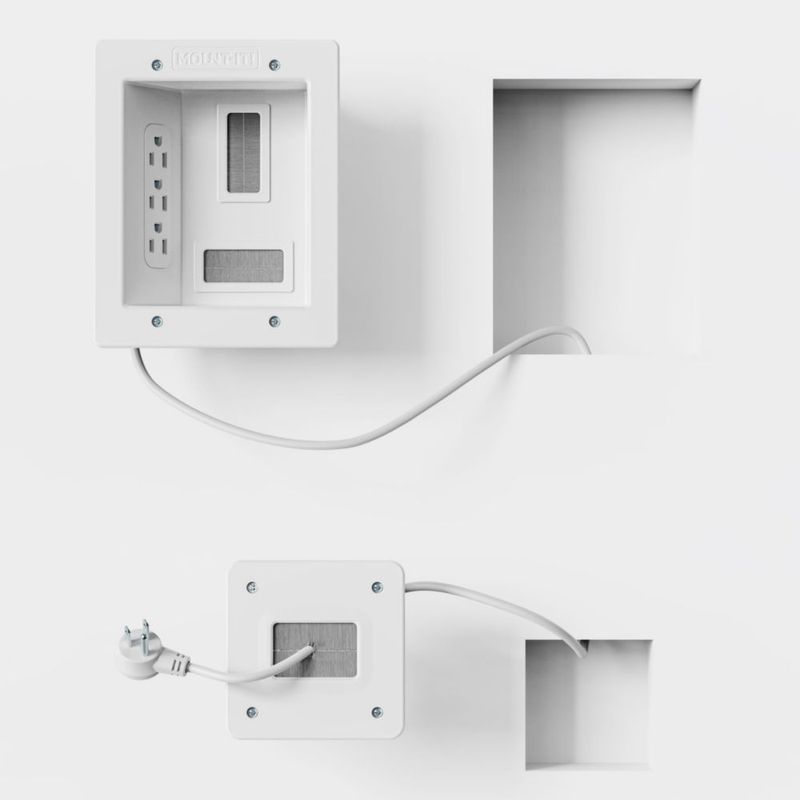 Kit corrector de cables de TV para pared Mount-It! con alimentación empotrada