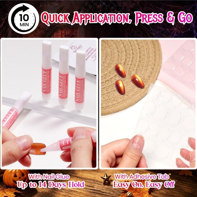 Uñas postizas beetles Gel Polish 32 piezas Cat Eye