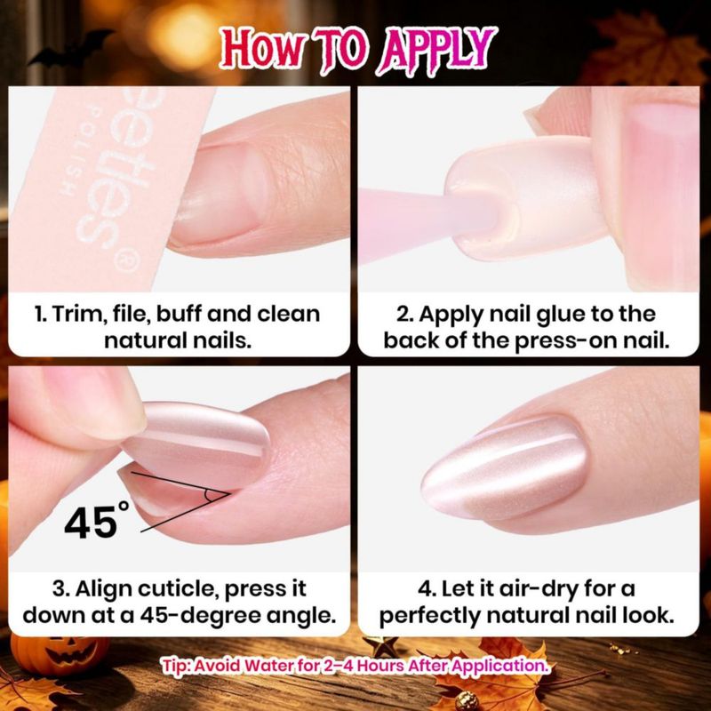 Uñas postizas beetles Gel Polish 32 piezas Cat Eye