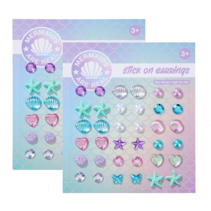 Aretes adhesivos koutey 36 pares para niñas