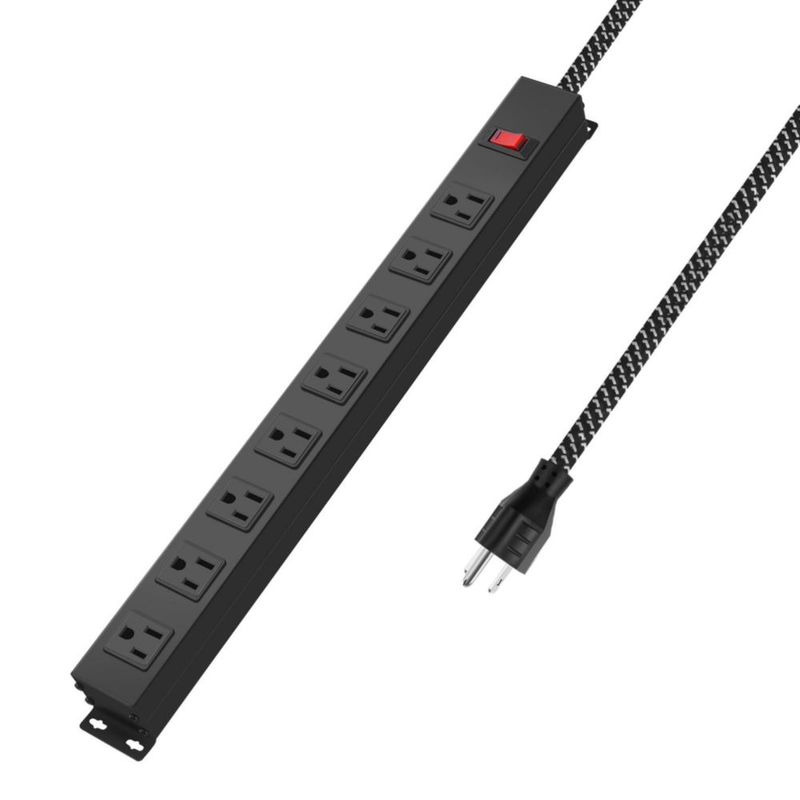 Power Strip ANNQUAN de 8 salidas con interruptor cable de 6 pies y 14 AWG 1200J