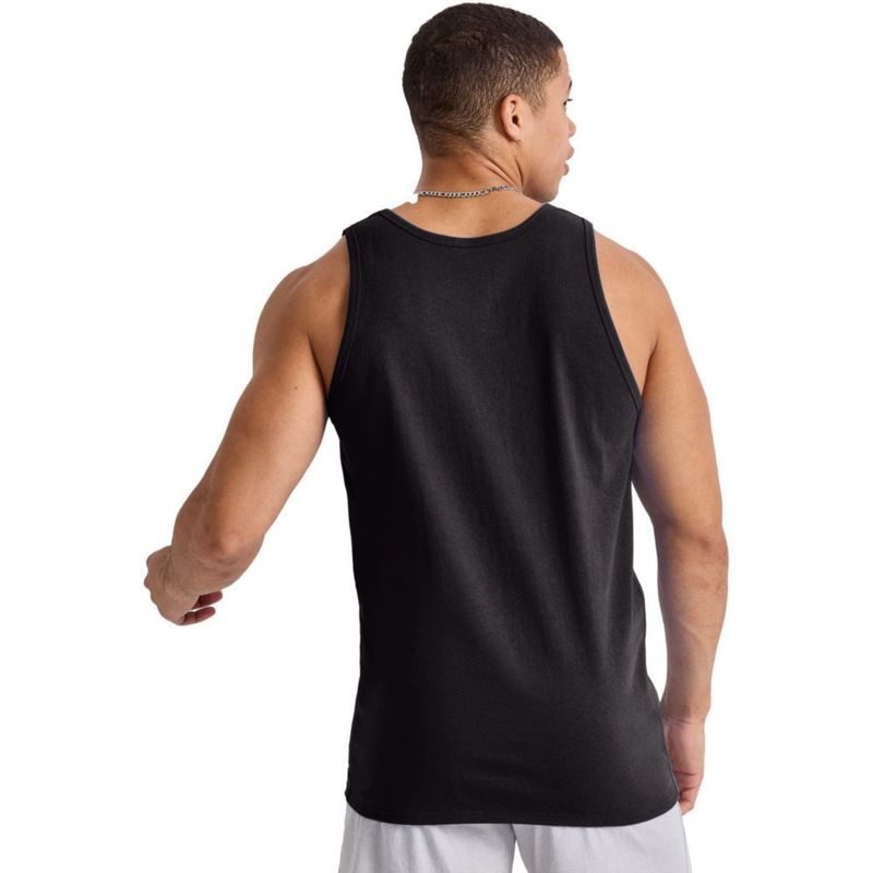 Camiseta sin mangas Hanes 3 unidades negro algodón