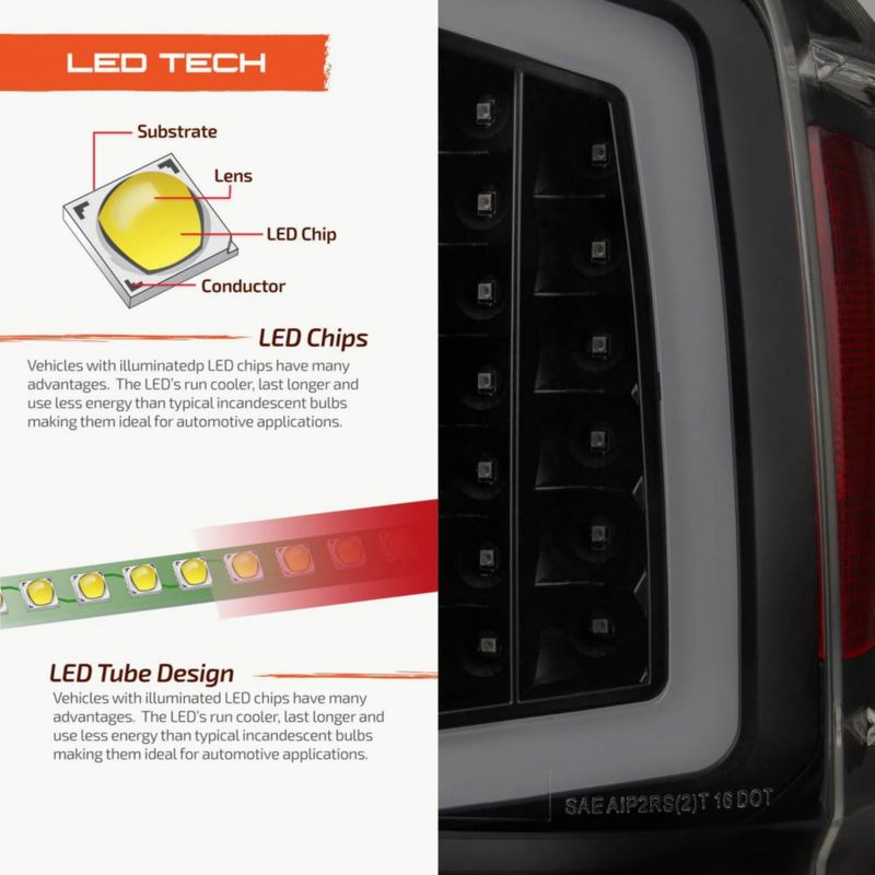 Luces traseras AKKON para Toyota Tacoma 2016‑2022 Negro ahumado