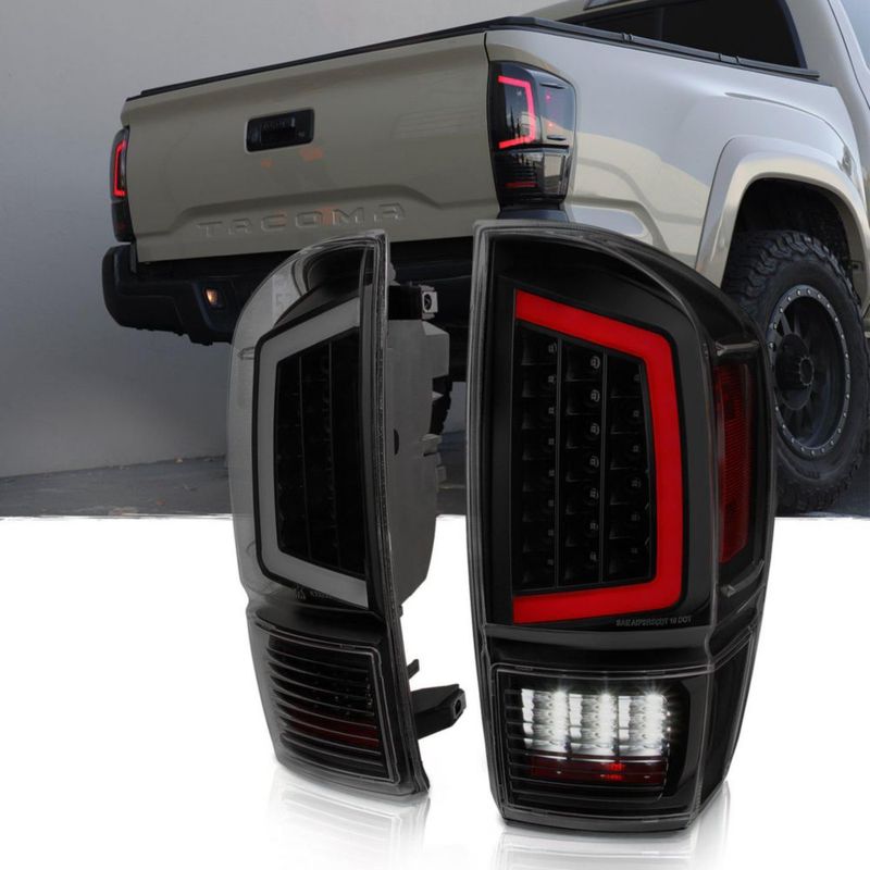 Luces traseras AKKON para Toyota Tacoma 2016‑2022 Negro ahumado
