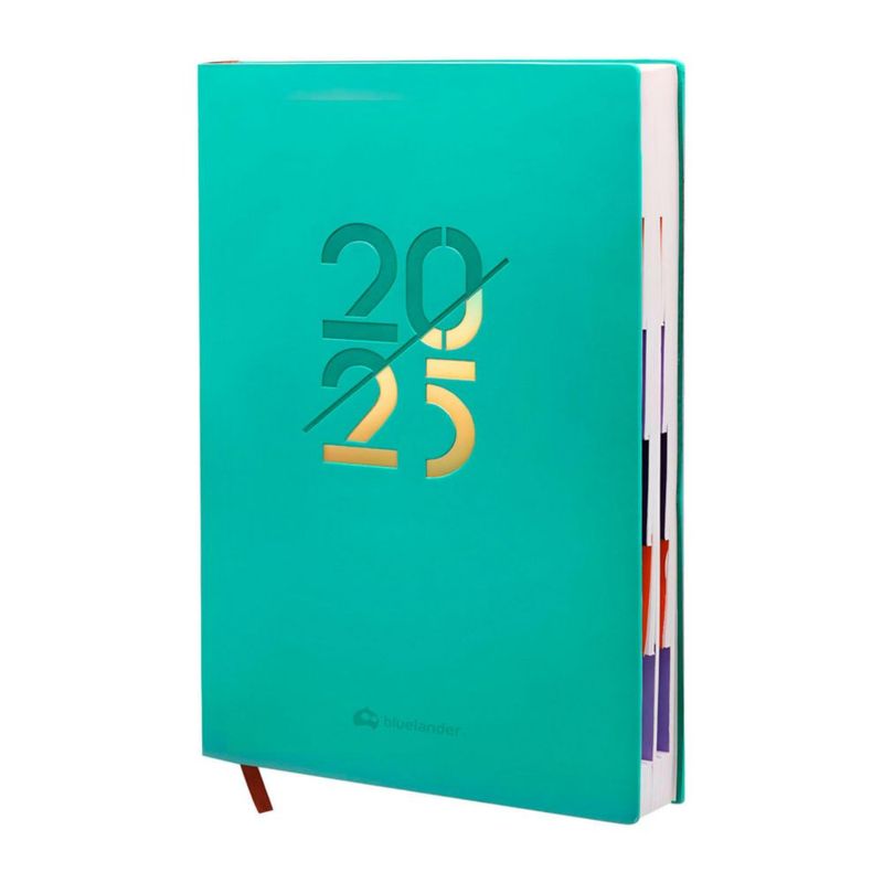 Bluelander Agenda 2027, Calendario, con Pestañas, Diario, Semanal, Mensual, Pasta PU, Papel de Alta Calidad, A5, 304 Páginas, 21 cm*14.5 cm (Turquesa)