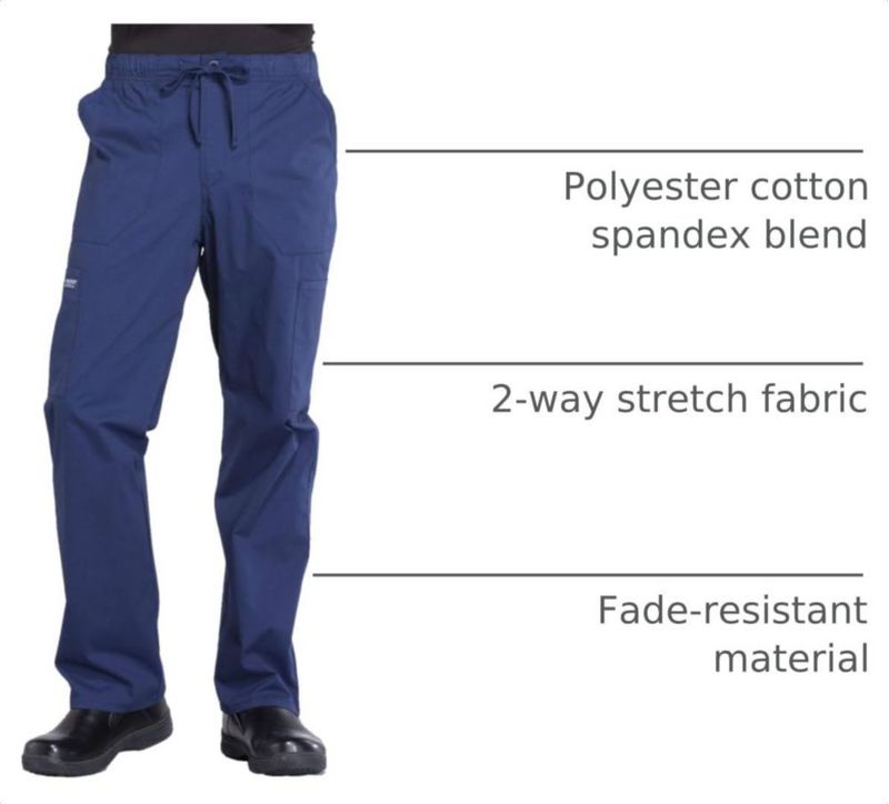 Pantalón de Scrubs Cherokee Navy XL de Pierna Entallada y Cargo