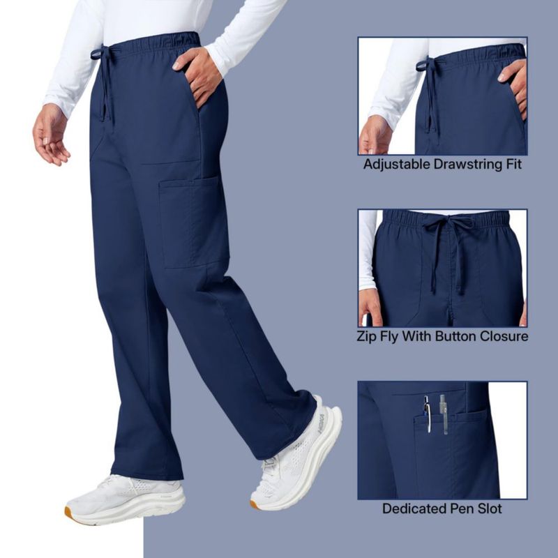 Pantalón de Scrubs Cherokee Navy XL de Pierna Entallada y Cargo