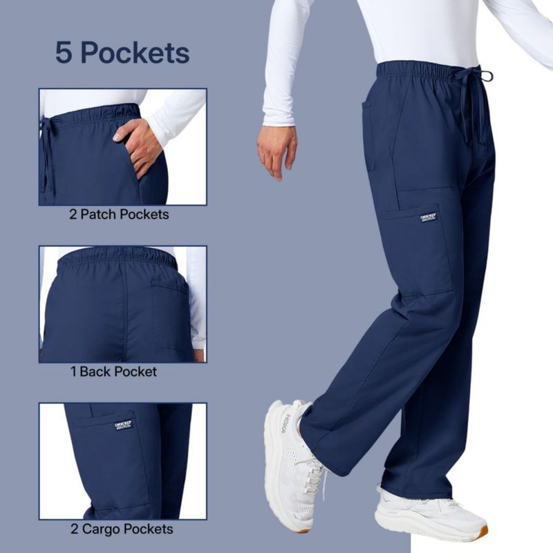 Pantalón de Scrubs Cherokee Navy XL de Pierna Entallada y Cargo