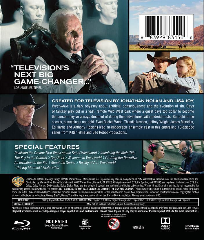 Blu-ray WARNER BROS Westworld Temporada 1