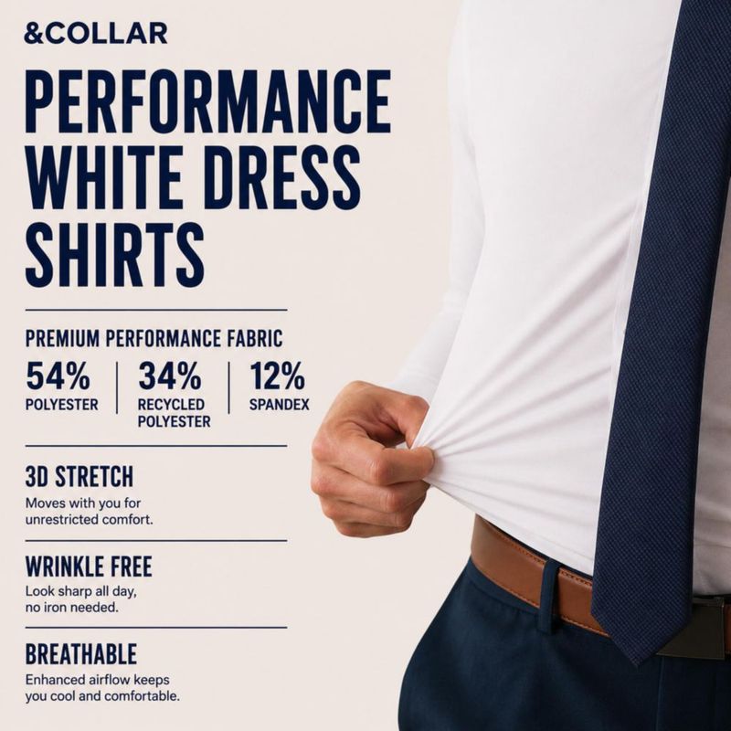 Camisa &COLLAR Slim Fit Blanca con Stretch y Sin Arrugas