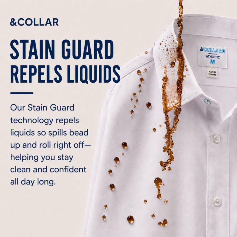 Camisa &COLLAR Slim Fit Blanca con Stretch y Sin Arrugas