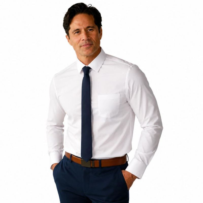 Camisa &COLLAR Slim Fit Blanca con Stretch y Sin Arrugas
