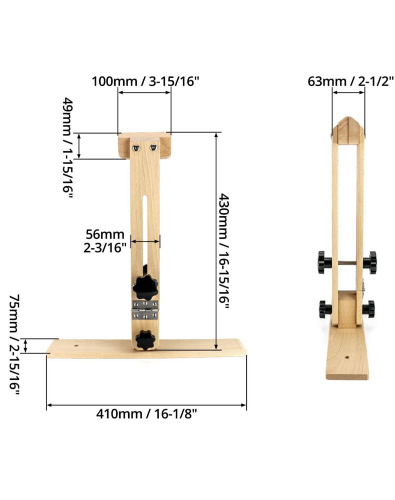Caballo de Costura QWORK Plegable con Abrazadera de Madera